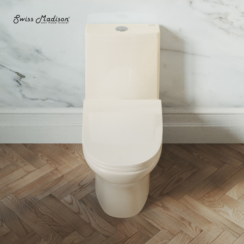 Swiss Madison Ivy One Piece Toilet Dual Vortex Flush 1.1/1.6 gpf in Bisque