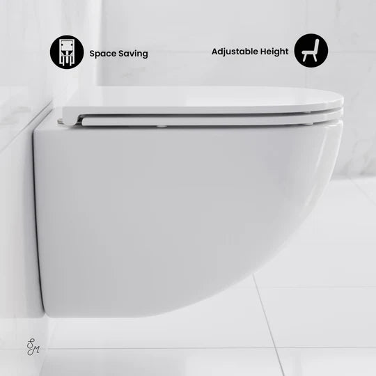 Swiss Madison Swiss Madison Well Made Forever SM-WK449-01W - St. Tropez Wall Hung Toilet Bundle, Glossy White