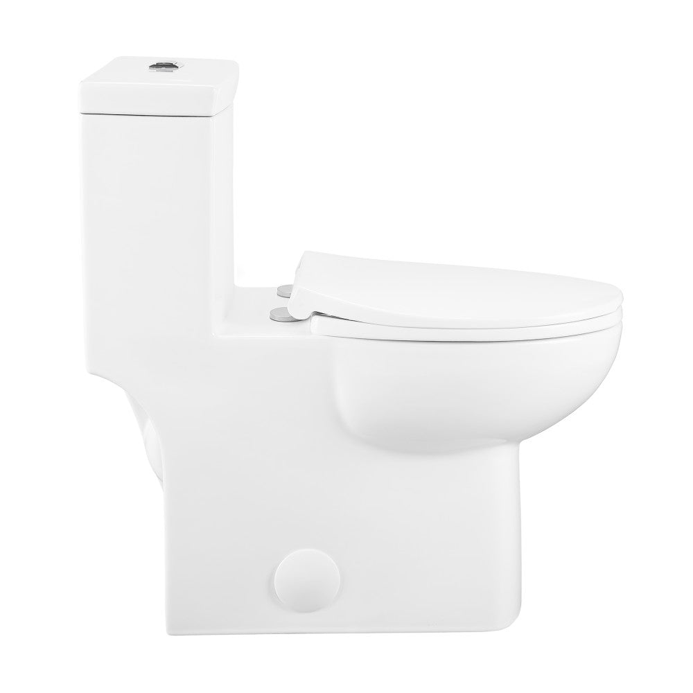 Swiss Madison Classe One-Piece 12" Rough-in 1.1/1.6 GPF Dual Top Flush Elongated Toilet in Glossy White
