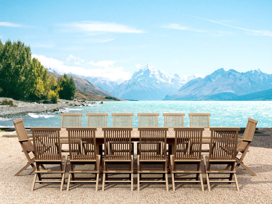 Anderson Teak Valencia Classic 15-Pieces Dining Set