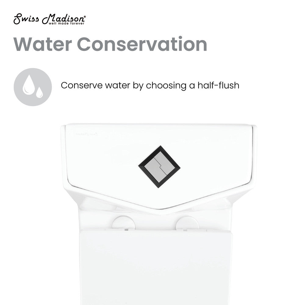 Swiss Madison Brusque One-Piece Square Toilet Dual-Flush 1.1/1.6 gpf