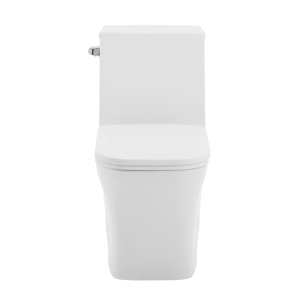 Swiss Madison Concorde One-Piece 12" Rough-in 1.28 GPF Left-Hand Flush Square Toilet in Glossy White