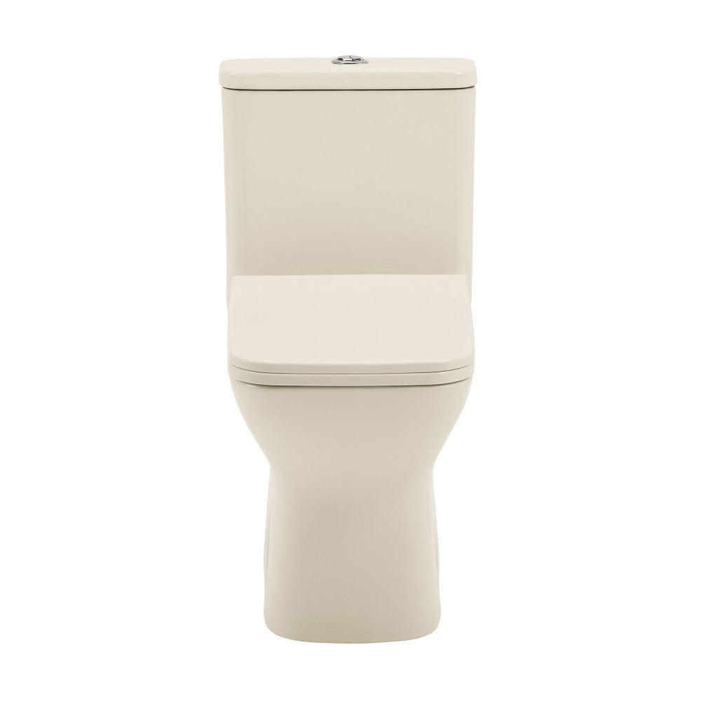 Swiss Madison Carre One Piece Square Toilet Dual Flush 1.1/1.6 gpf in Bisque