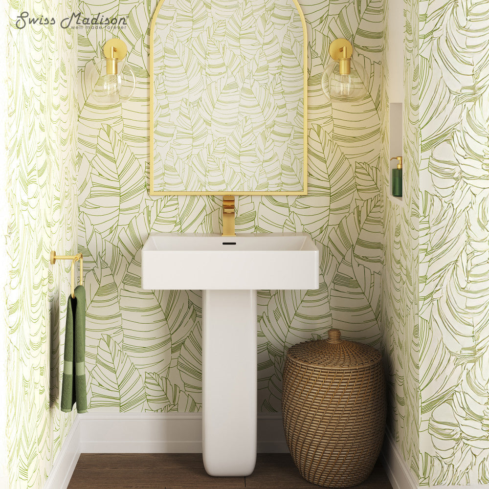 Swiss Madison Concorde Square Two-Piece Pedestal Sink
