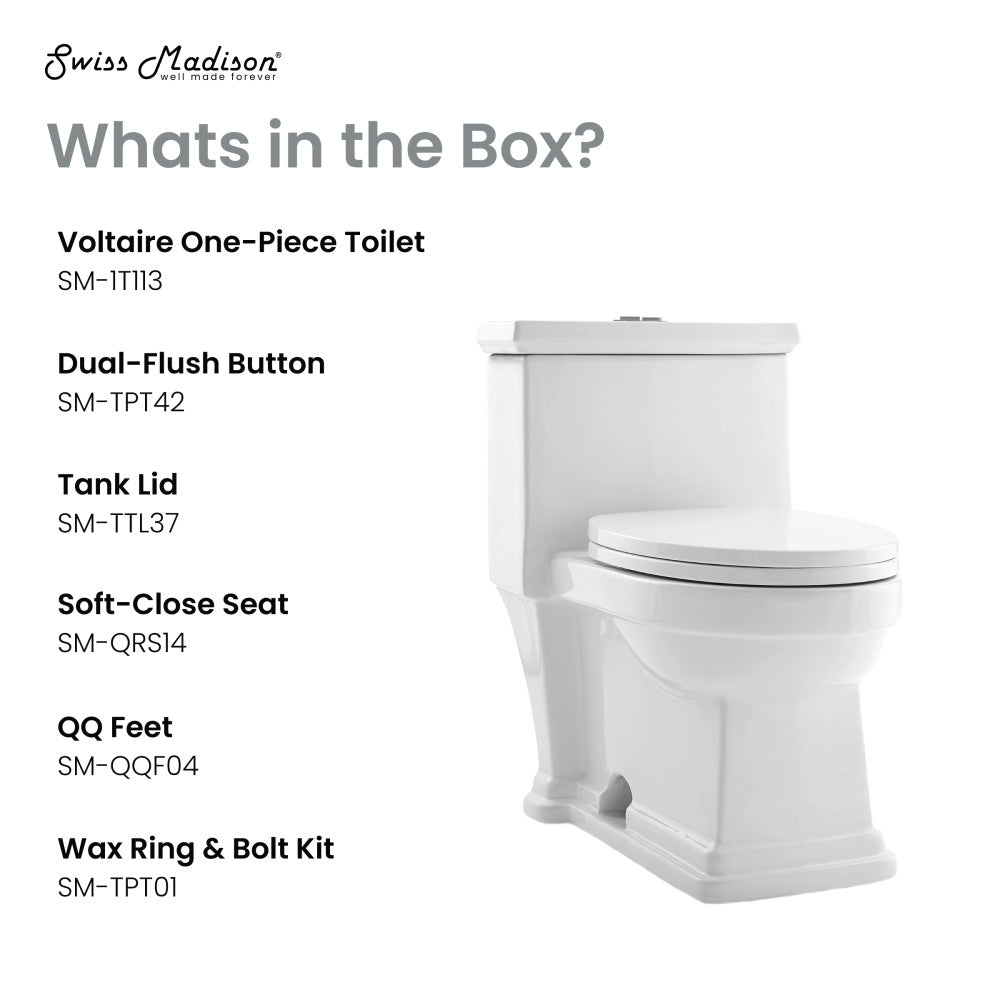 Swiss Madison Voltaire One-Piece Elongated Toilet Dual-Flush 1.1/1.6 gpf