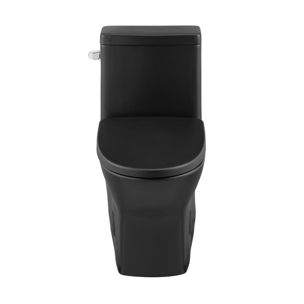 Swiss Madison Sublime II One-Piece 12" Rough-in 1.28 GPF Left Flush Round Compact Toilet in Matte Black
