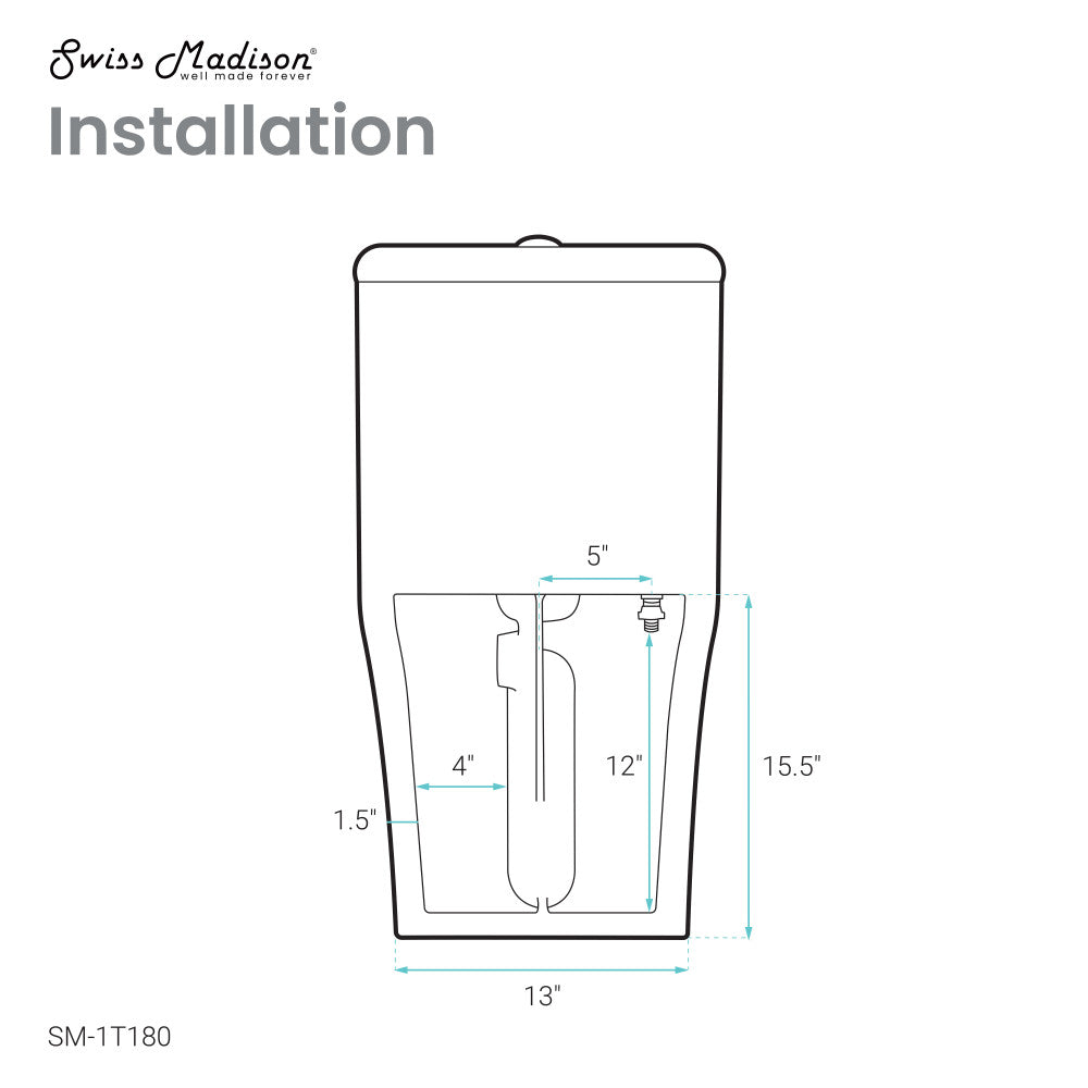 Swiss Madison Dreux High Efficiency One-Piece Elongated Toilet with 0.8 GPF Water Saving Patented Technology