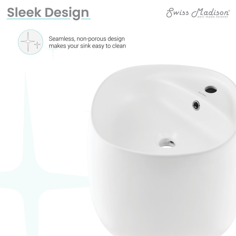 Swiss Madison Ivy Wall-Mount Sink in Matte White