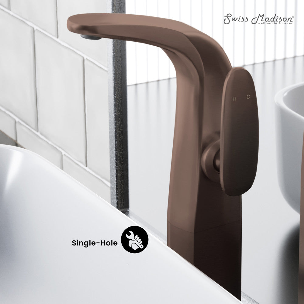 Swiss Madison Chateau Single Hole, Single-Handle, High Arc Bathroom Faucet in Oil Rubbed Bronze