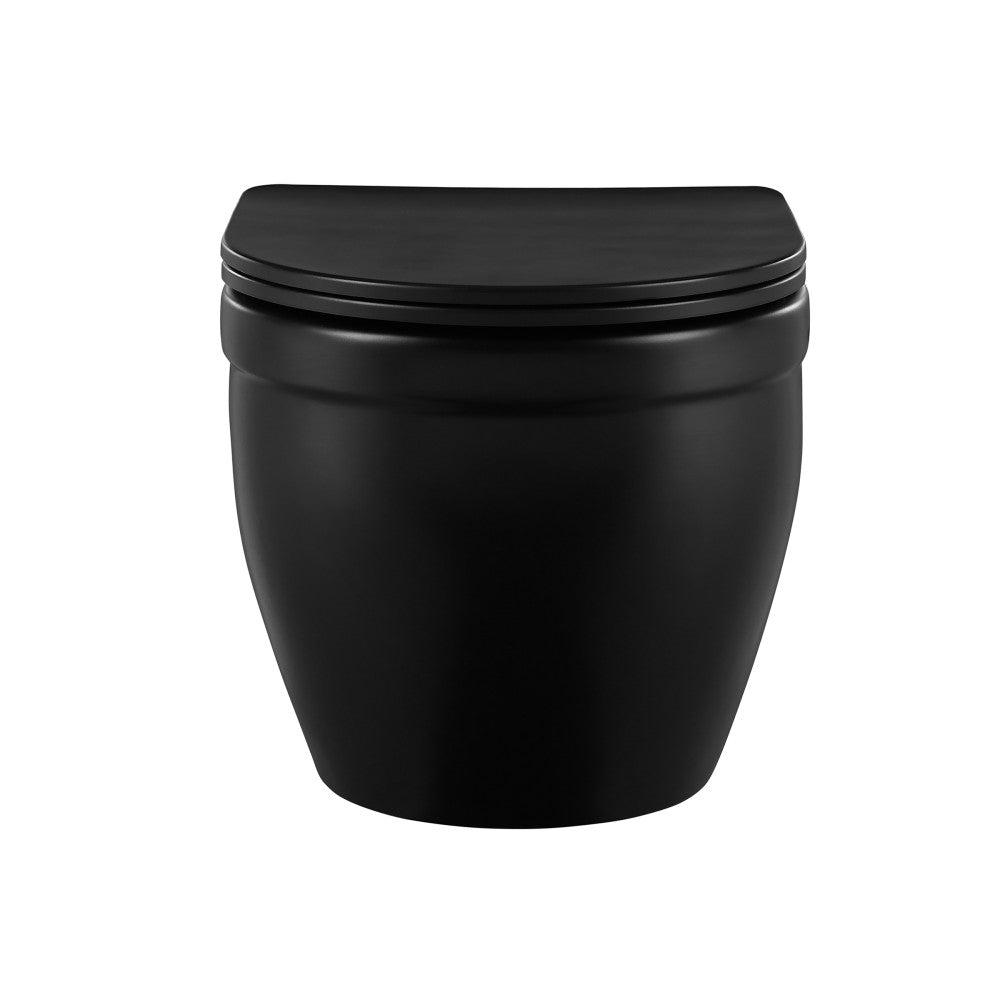 Swiss Madison Ivy Wall-Hung Elongated Toilet Bowl in Matte Black