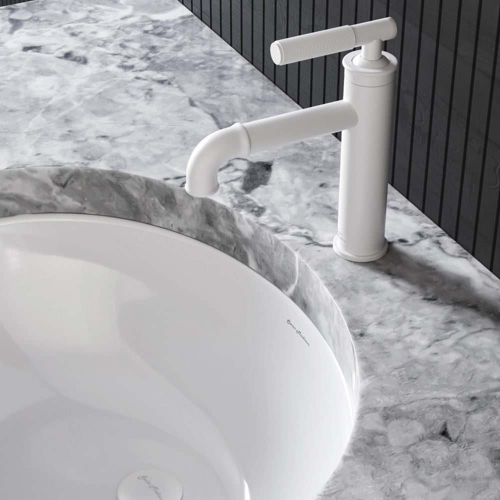 Swiss Madison Avallon Single Hole, Single-Handle Sleek, Bathroom Faucet in Matte White