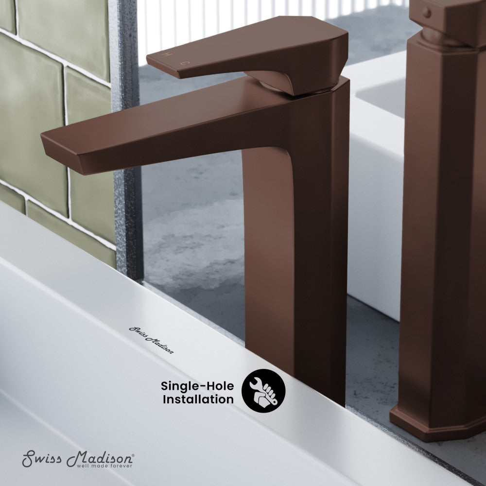 Swiss Madison Voltaire Single Hole, Single-Handle, High Arc Bathroom Faucet in Oil Rubbed Bronze