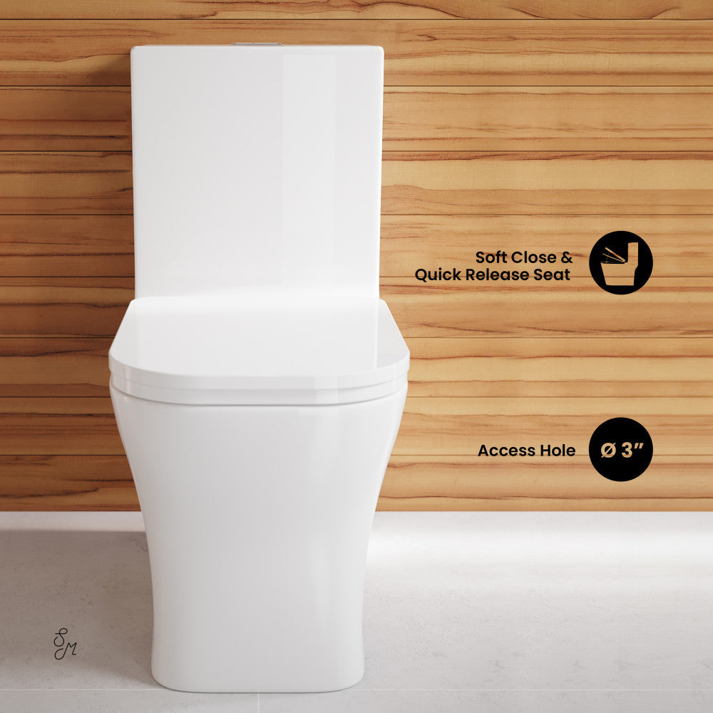 Swiss Madison Concorde One Piece Square Toilet Dual Flush 1.1/1.6 gpf with 10" Rough In