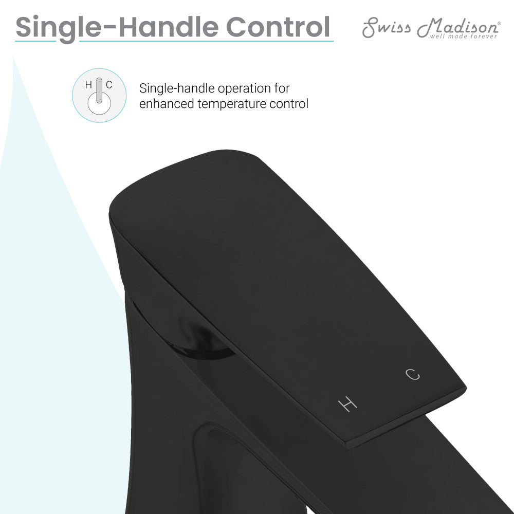 Swiss Madison Monaco Single Hole, Single-Handle, Bathroom Faucet in Matte Black