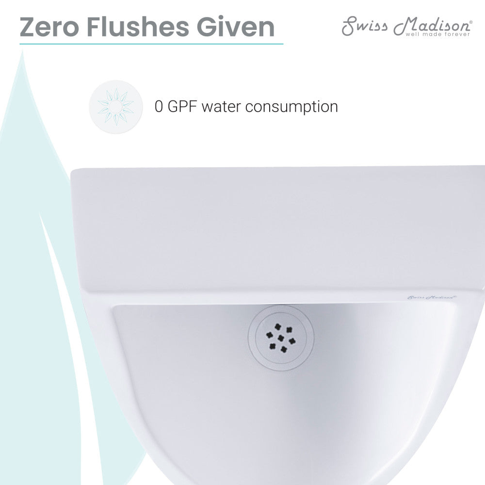 Swiss Madison Voltaire Waterless Urinal in White