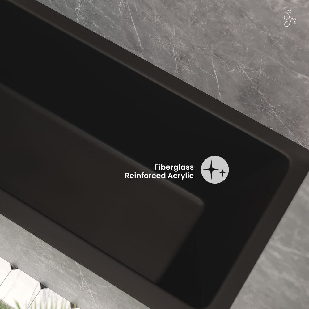 Swiss Madison Voltaire 60" x 30" Left-Hand Drain Alcove Bathtub in Matte Black