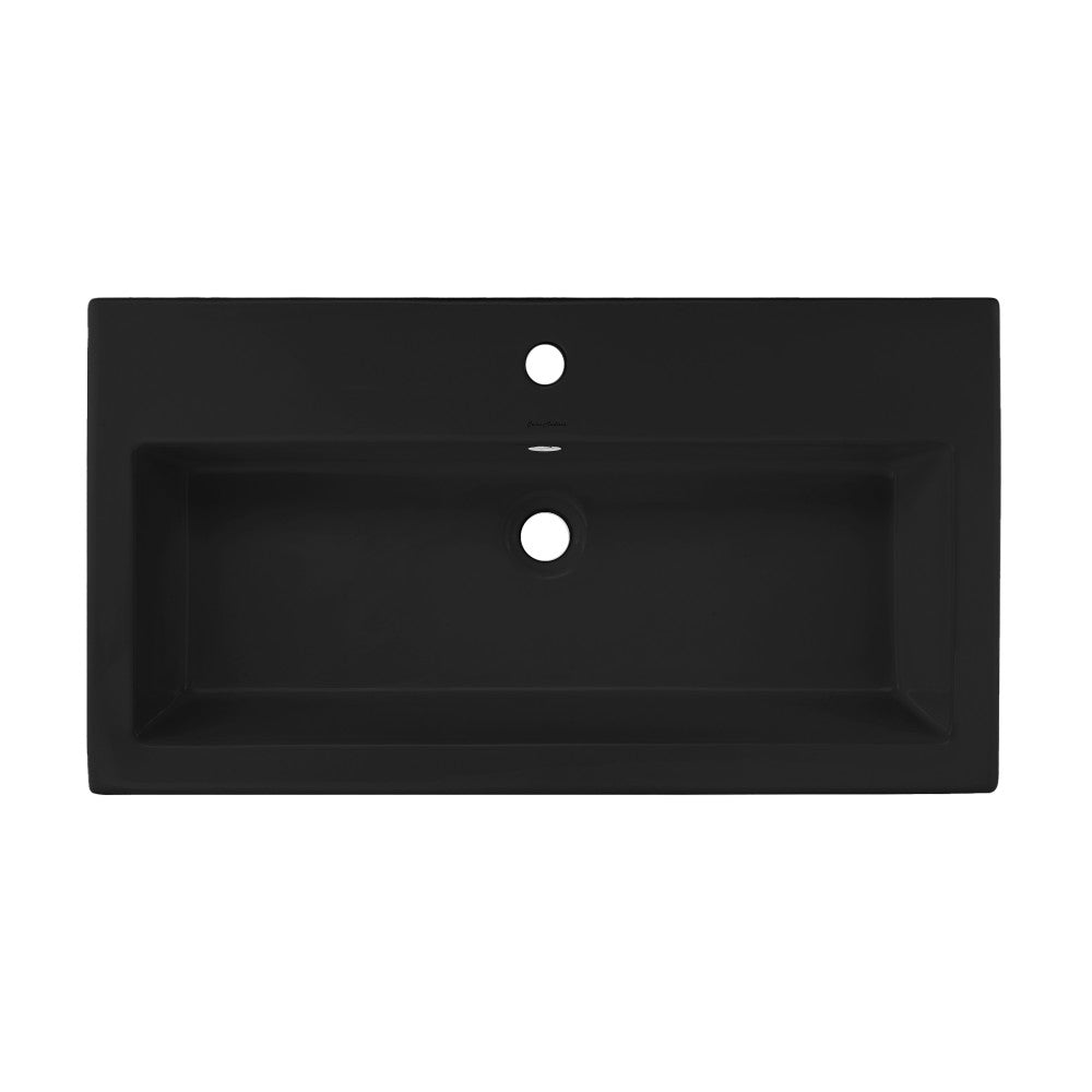 Swiss Madison Voltaire 32" Rectangle Wall-Mounted Sink in Matte Black