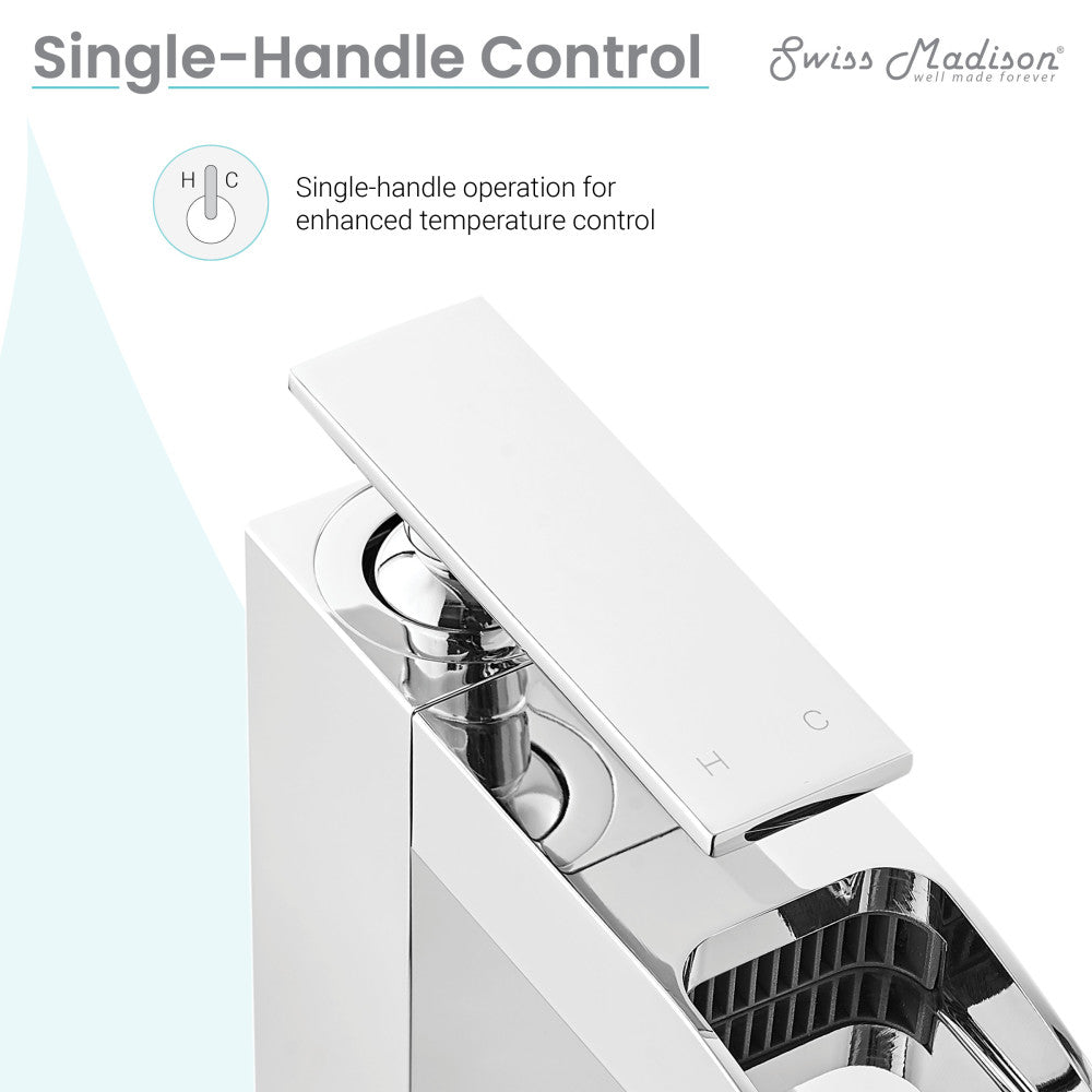 Swiss Madison Concorde Single Hole, Single-Handle, Waterfall Bathroom Faucet in Chrome