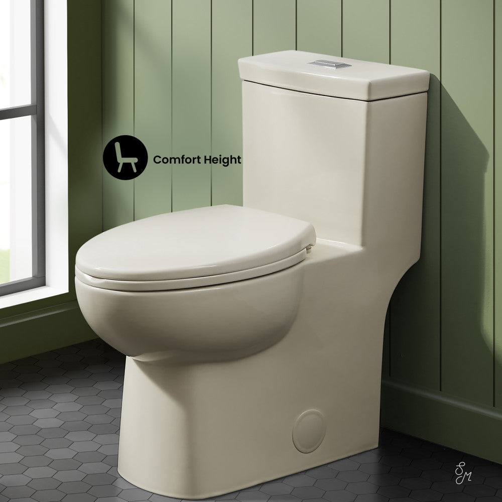 Swiss Madison Classe One-Piece 12" Rough-in 1.1/1.6 GPF Dual Top Flush Elongated Toilet in Glossy Bisque