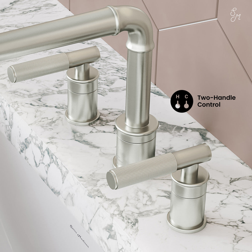 Swiss Madison Avallon 8 in. Widespread, Sleek Handle, Bathroom Faucet in Brushed Nickel