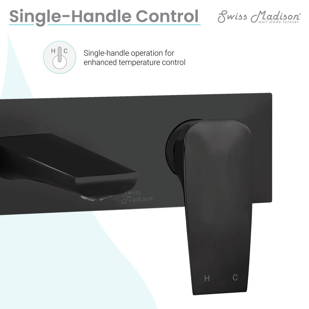Swiss Madison Monaco Single-Handle, Wall-Mount, Bathroom Faucet in Matte Black