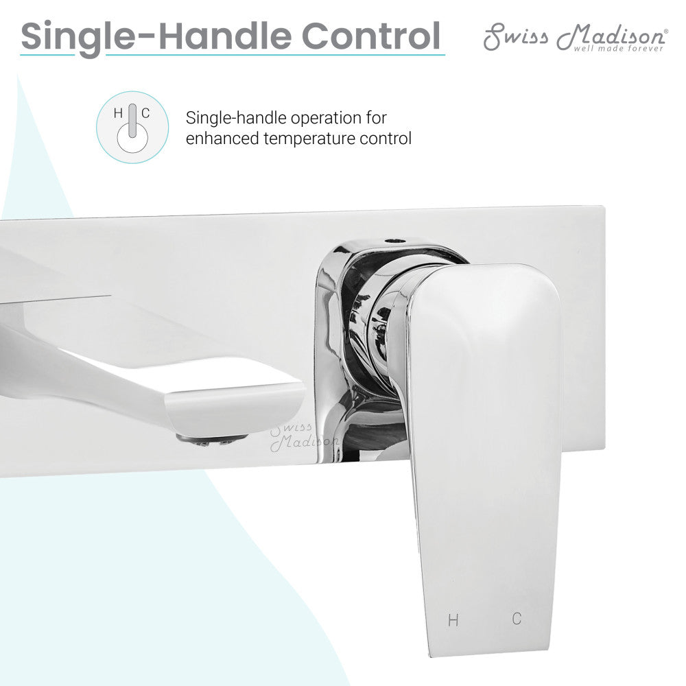 Swiss Madison Monaco Single-Handle, Wall-Mount, Bathroom Faucet in Chrome