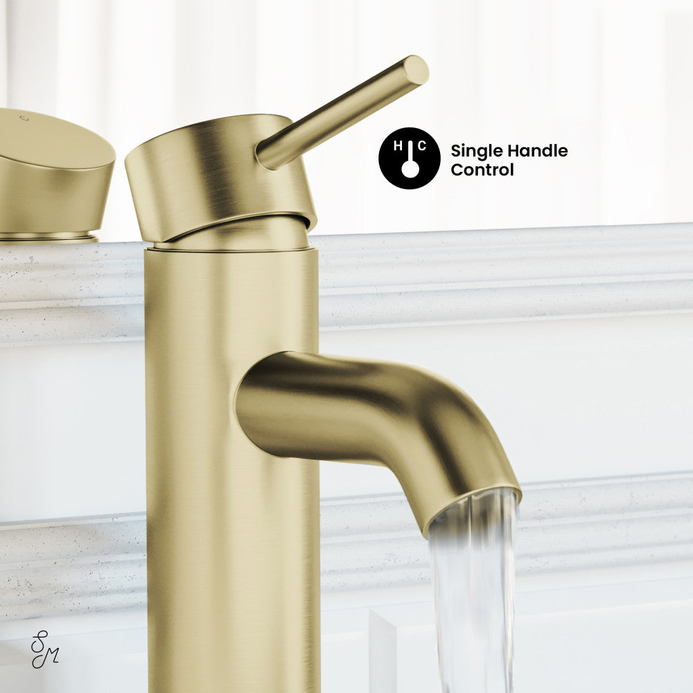 Swiss Madison Ivy Single Hole, Single-Handle, Bathroom Faucet in Brushed Gold