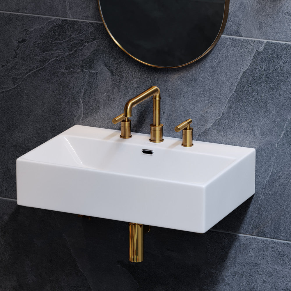 Swiss Madison Claire 24" Rectangle Wall-Mount Bathroom Sink with 8" Widespread Holes