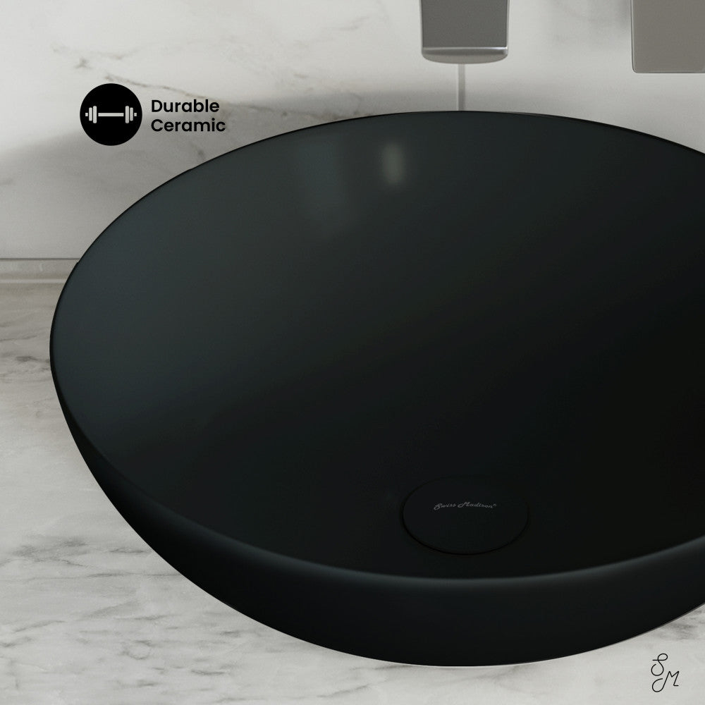 Swiss Madison Classe 16 Color Ceramic Sink in Matte Black