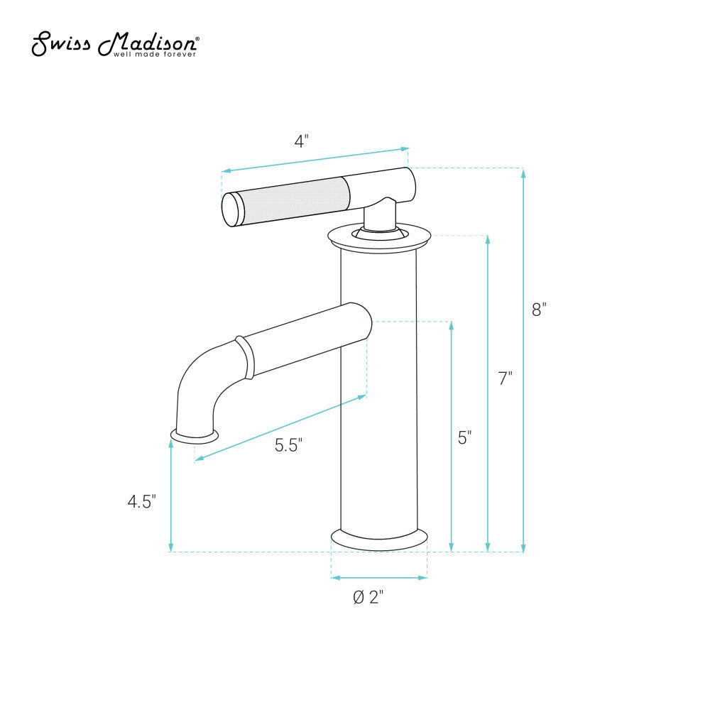 Swiss Madison Avallon Single Hole, Single-Handle Sleek, Bathroom Faucet in Brushed Nickel