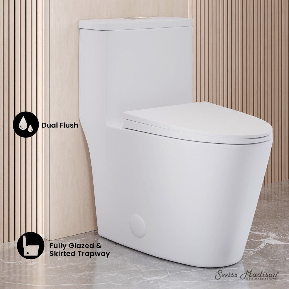 Swiss Madison Dreux One Piece Elongated Dual Flush Toilet with 0.95/1.26 GPF