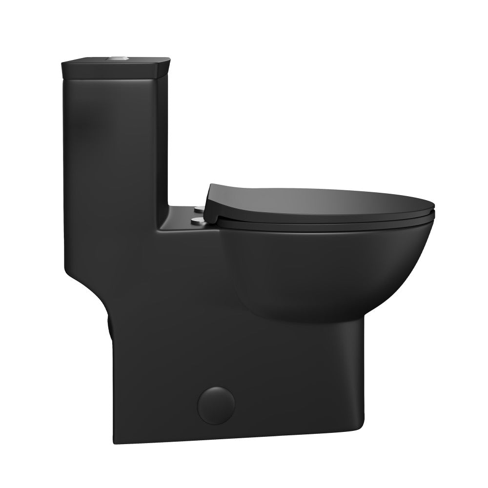 Swiss Madison Classe One-Piece 12" Rough-in 1.1/1.6 GPF Dual Top Flush Toilet in Matte Black