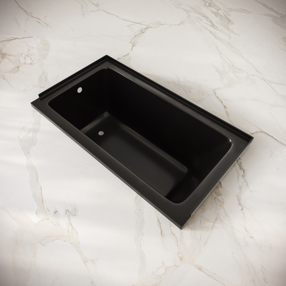 Swiss Madison Voltaire 54 x 30 Left Drain Soaking Alcove Bathtub in Glossy Black