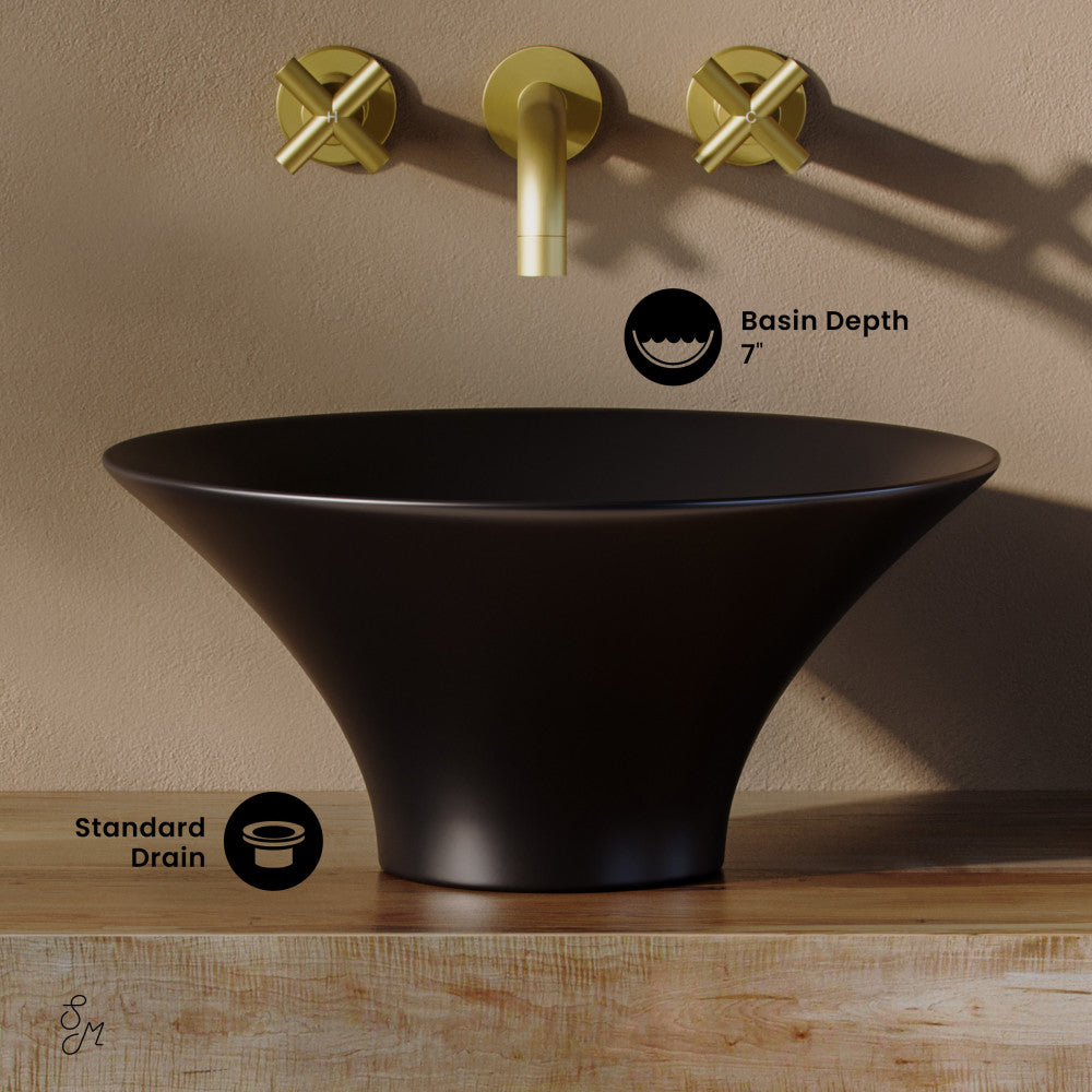 Swiss Madison Ivy 16.5" Round Vessel Sink in Matte Black