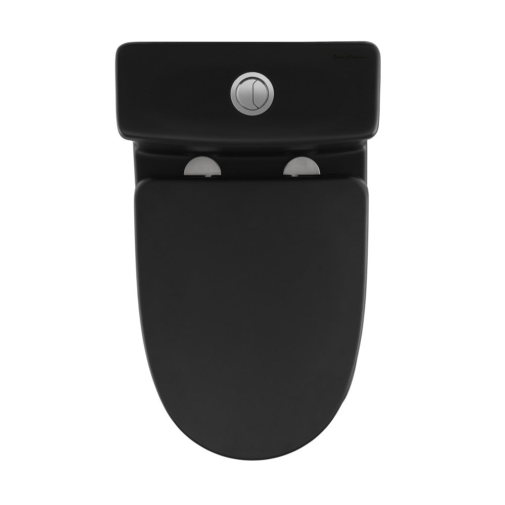 Swiss Madison Sublime II One-Piece 12" Rough-in 1.1/1.6 GPF Dual Top Flush Round Compact Toilet in Matte Black