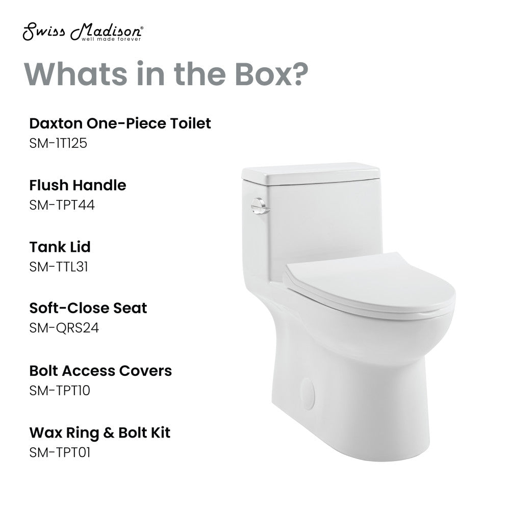 Swiss Madison Daxton One-Piece Elongated Left Side Flush Toilet 1.28 gpf