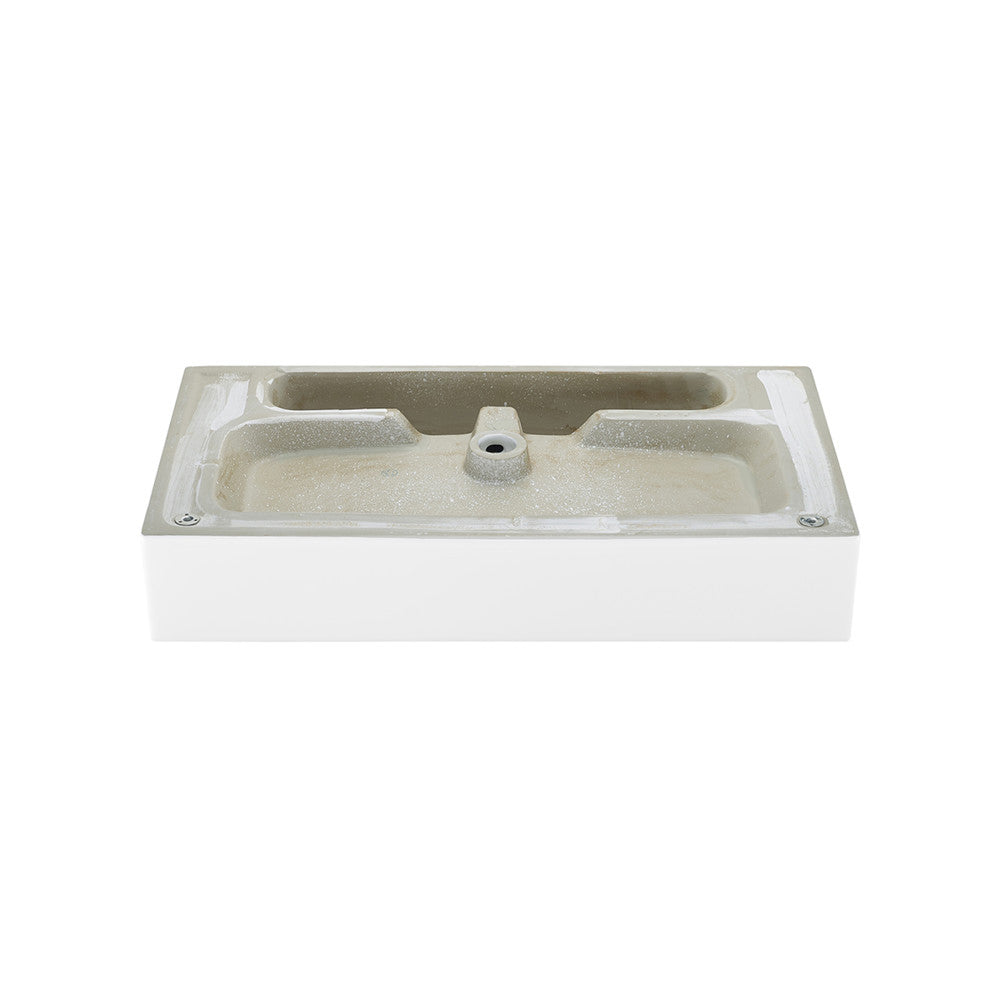 Swiss Madison Claire 30" Console Sink White Basin Black Legs with 8" Widespread Holes