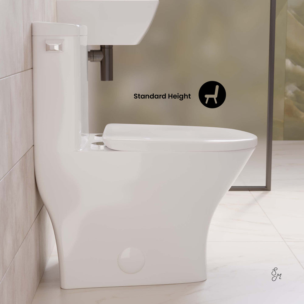 Swiss Madison Sublime II One-Piece Round Toilet with Left Side Flush, 10" Rough-In 1.28 gpf