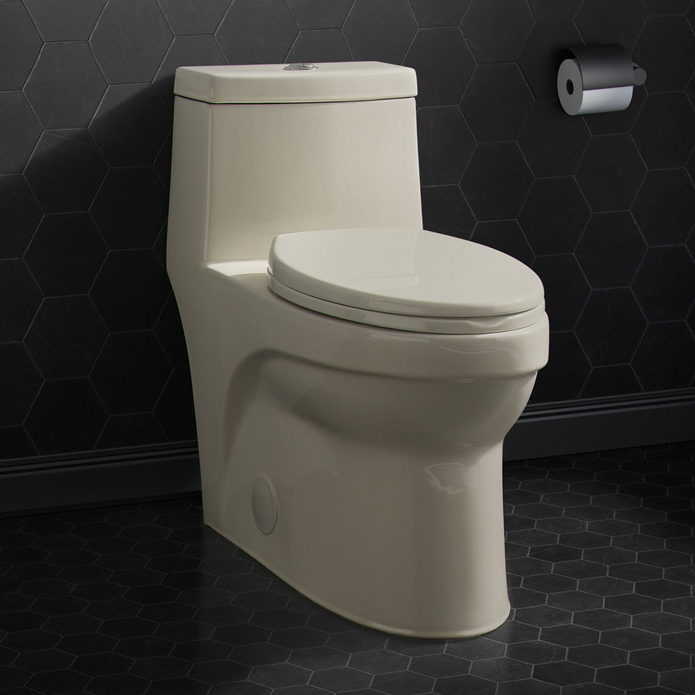 Swiss Madison Virage One Piece Elongated Dual Flush Toilet 1.1/1.6 gpf in Bisque