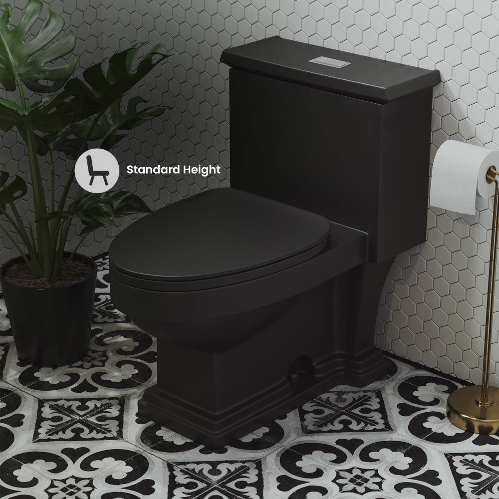 Swiss Madison Voltaire One-Piece Elongated Toilet Dual-Flush 1.1/1.6 gpf in Matte Black
