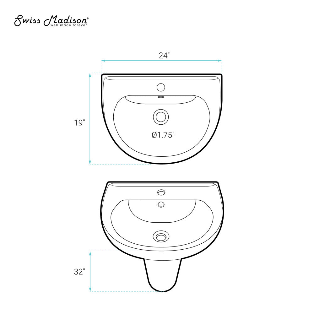 Swiss Madison Cache Wall Mount Sink