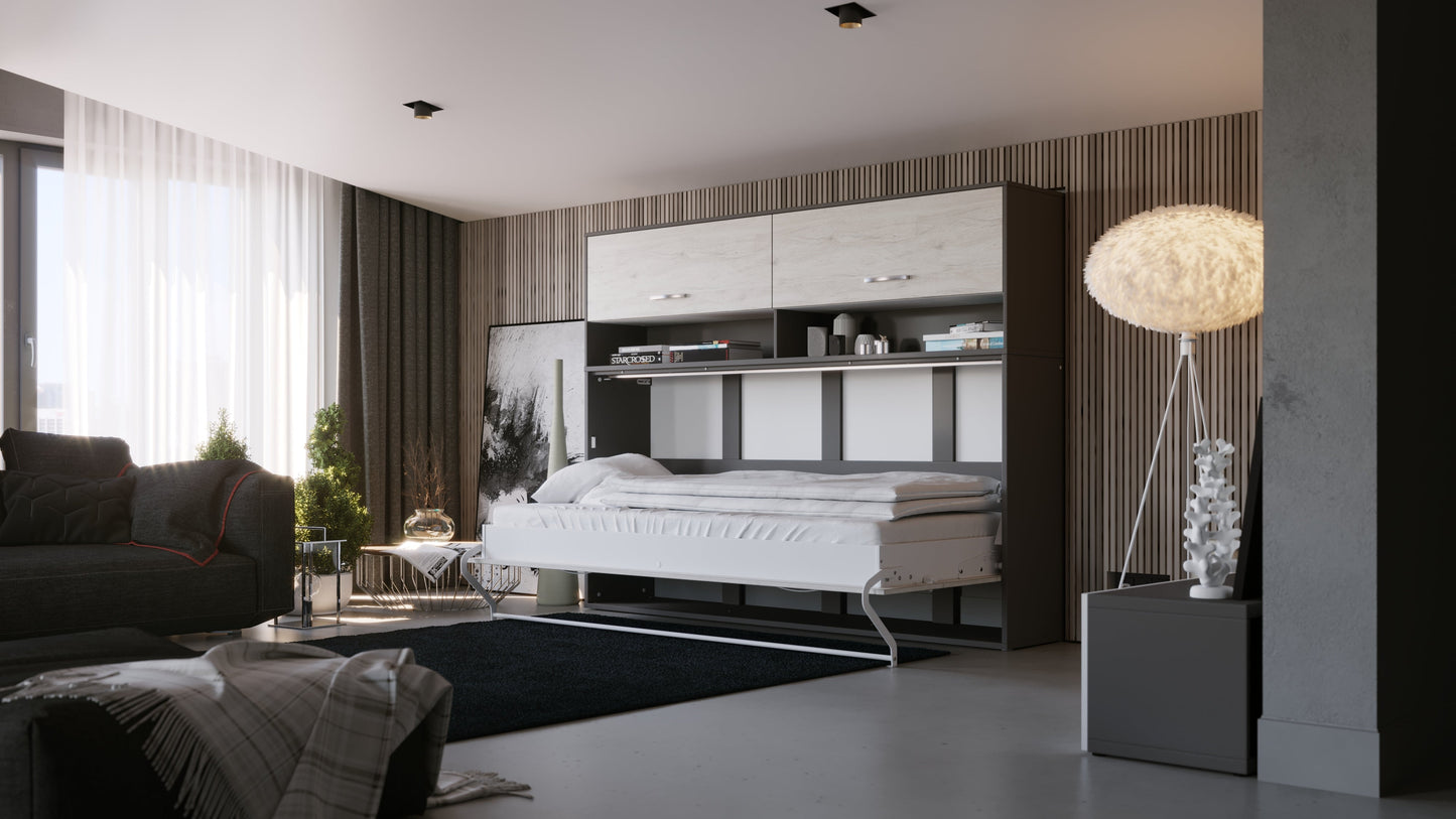 Maxima House Horizontal Murphy Bed Invento, European Twin Size with Storage