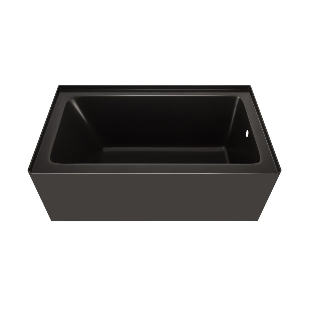 Swiss Madison Voltaire 54 x 30 Skirted Right Drain Soaking Apron Bathtub in Glossy Black