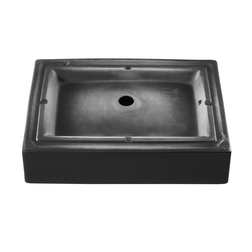 Swiss Madison Voltaire Ceramic Rectangle Vessel Sink, Matte Black