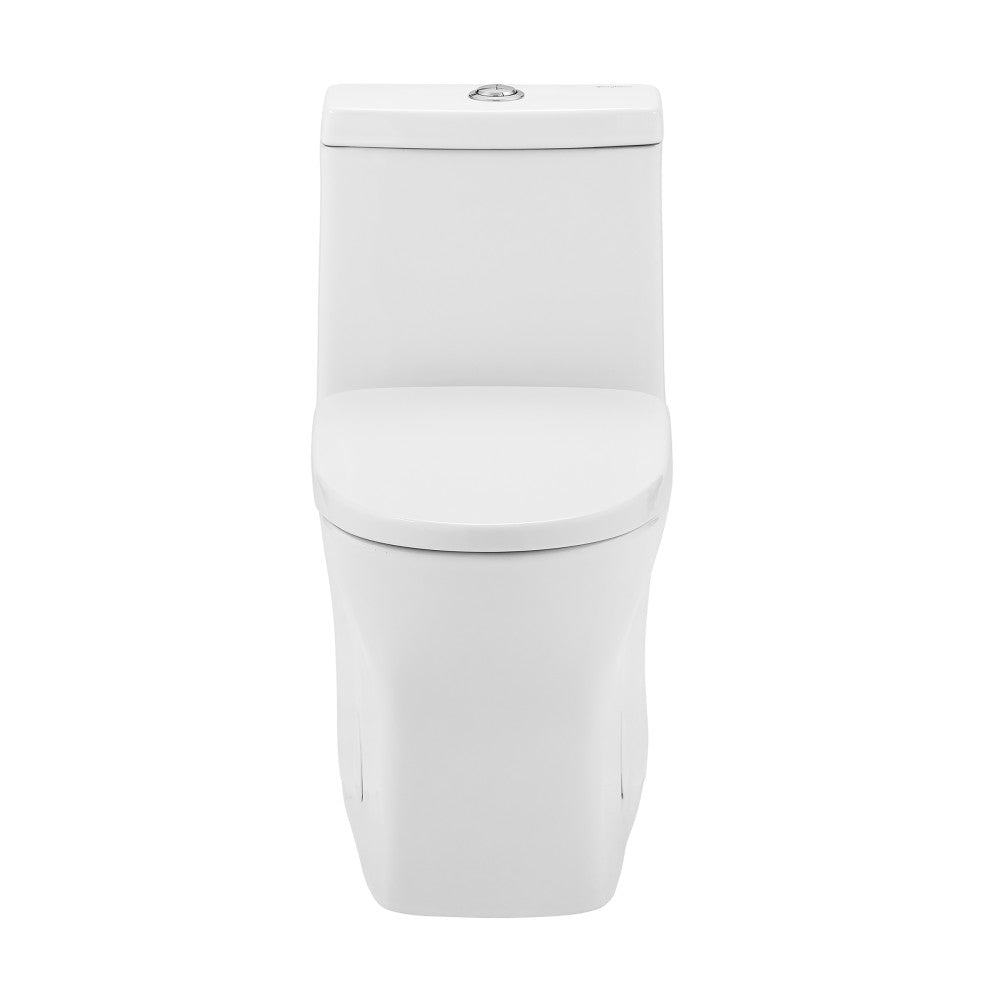 Swiss Madison Sublime II One-Piece 10" Rough-in 1.1/1.6 GPF Dual Top Flush Round Compact Toilet in Glossy White