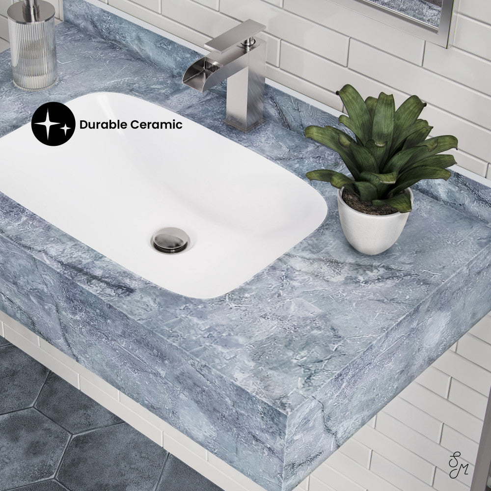 Swiss Madison Avancer 36'' Wall Mount Sink In Blue Celeste