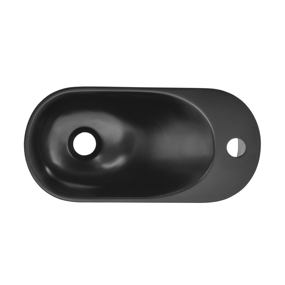 Swiss Madison Terre 18" Right Side Faucet Wall-Mount Bathroom Sink in Black
