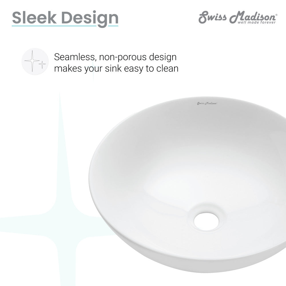Swiss Madison Classe 16 Ceramic Sink in Shiny White