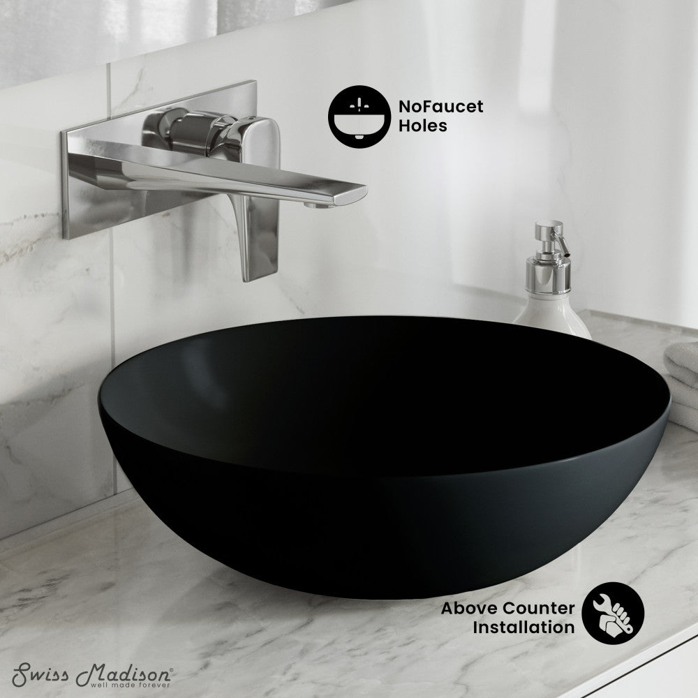 Swiss Madison Classe 16 Color Ceramic Sink in Matte Black
