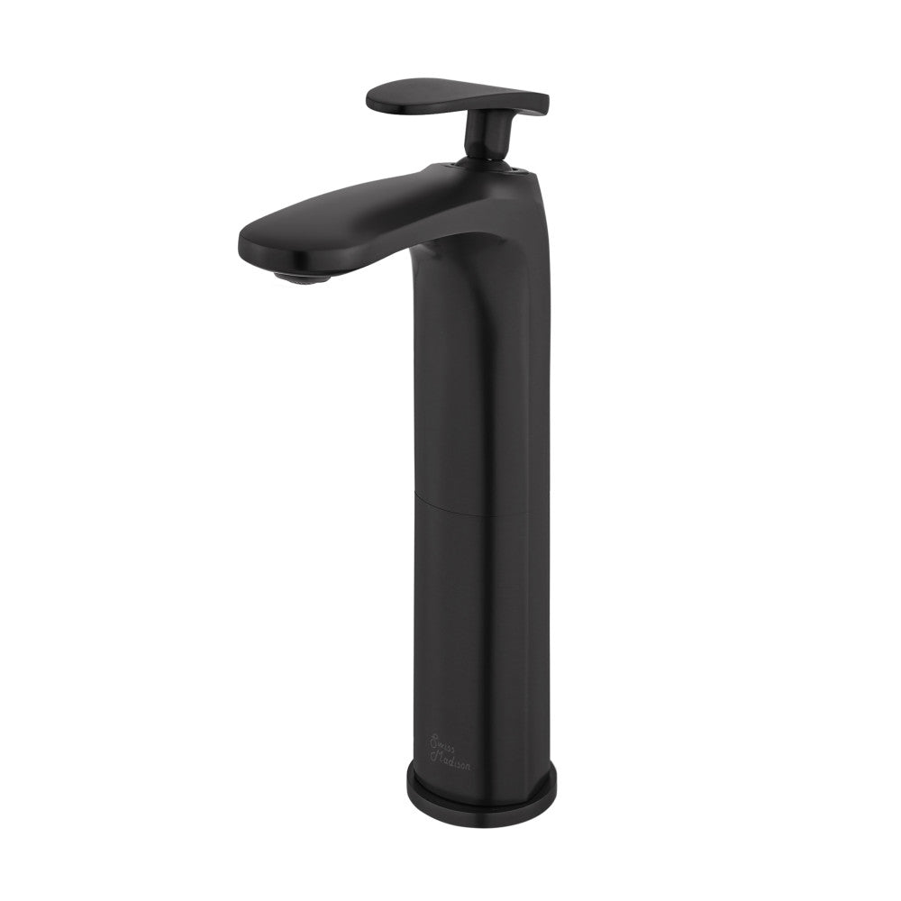 Swiss Madison Sublime Single Hole, Single-Handle, High Arc Bathroom Faucet in Matte Black